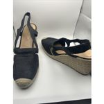 Ralph Lauren Lauren  Penelopie Espadrille Wedge Sandals‎ Womens 10B Blue Leather Photo 4