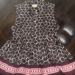 Kate Spade  Peplum Top Medium Sleeveless Rambling Roses Floral Tile Tank Photo 0