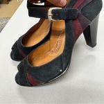 Sofft Black Red Suede Leather Peep Toe Mary Jane Heels Womens 7 Retro Classic Photo 2