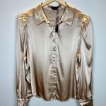 Alice + Olivia  Women's Nadine CL000023005 Size XL Almond Puff Sleeve Blouse NWT Photo 3