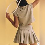 Free People Movement Gray Pleated Cotton Mini Skirt Set(Size Small) Photo 2