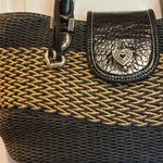 Brighton  “SAVANNAH” BLACK AND CREAM WOVEN SHOULDER BAG JUTE/STRAW MATERIAL Photo 2