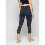 Athleta Navy Blue Jacquard Mantra Capri Mesh High Rise Striped Leggings Photo 1