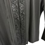 White House | Black Market Black Long Bell Sleeve Lace Pleated Blouse Size SP Photo 2