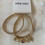 Nine West NWT  Gold Tone Charm Stretch 2-pk Bracelet Set Photo 3