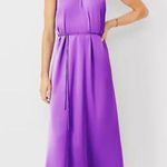 Ann Taylor  Criss Cross Halter Maxi Dress in Purple Size Small NWT! Photo 2
