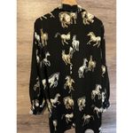 She & Sky Equestrian Horse Shirt country Women Sz large Black Button Down  Photo 7