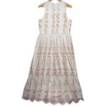 BHLDN  Embroidered Parsons Tulle Maxi Dress Formal Gown White Pink US‎ 14 Photo 8