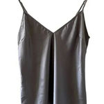 ZARA Women’s Silver Gray Spaghetti Straps V-Neck Minimalist Top SZ S #1158 Photo 0