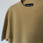 Vintage Gold Metallic Sweater Top Short Sleeve Ribbed Size L Photo 1