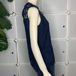 Laundry by Shelli Segal Los Angeles Top Sleeveless Crochet Blue Size Medium Photo 6
