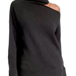 Paige Raundie black wool blend cold should asymmetrical turtleneck sweater Large Photo 0