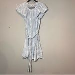 Vineyard Vines  Shirt Dress Seastitch Double Gauze Blue White Stripe Size Medium Photo 4