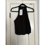 ZARA  Woman Halter Crop Top Flowy Sleeveless Black Large NEW NWT Photo 3
