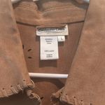 Coldwater Creek Womens Large Leather Vest Tan Cut Outs Coastal Cowgirl Western Photo 4