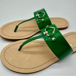 Kate Spade  Cassis Patent Green Heart Thong Sandals Size 9 Photo 8