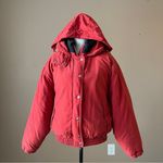 J.Crew | Red Down Filled Bomber Coat Sz M Photo 0