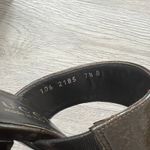 Gucci Vintage 90s Double Strap Brown Leather Block Heel Mule Sandals Photo 10