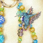 Handmade 🪺Luxury Bag Charm Chain / Phone Chain /Keychain HUMMINGBIRD Bling Crystal Beads Photo 2