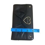 Betsey Johnson  Black Wallet Heart‎ Accent Zip Around Clutch Purse Photo 3