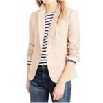 J.Crew Campbell Tan Linen Blazer Women's Size 8 Single Button Striped Lining Photo 1