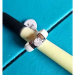 Boutique 1ct Solitaire Simulated Diamond Ceramic‎ Ring White & Silver | NWT Sz 5 Photo 6