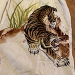 Guess Tiger Motif Shorts Elasticated Waist w Pockets Cream Brown Green Size S Photo 1