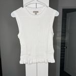 J.Crew NWT  Ruffle-trim Shell Tank Top Premium Ultra-fine Cotton White Photo 1