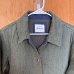 Jachs Girlfriend  Quilted Utility Jacket Olive Green Button Front Size M Photo 1