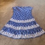 Roller Rabbit  Pamela Embroidered Cotton Dress Blue White Size XS Photo 7
