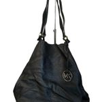 Michael Kors Black Pebbled Leather Double Strap Shoulder Tote Weekender Bag Photo 4