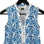 Mud Pie ‎ Womens Chain Link Print Sleeveless Tunic Sheath Dress Royal Blue Small Photo 1