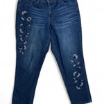Faded Glory  Embroidered Floral Denim Jeans Size 16W Photo 0