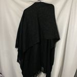 Avenue  OSFM WOMENS BLACK GOLD METALLIC THREADS OPEN FRONT WRAP FRINGE BOTTOM EUC Photo 7