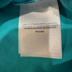 Lands' End Women' Cotton Jersey Tunic Dress Cover-up Capri Aqua Embroidery Photo 7