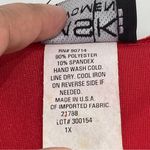 VTG MSK Women Red Velvet long sleeve wrap top side gathered shoulder pads 1X Photo 6