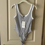 ZARA  Notch Neck Striped Tank Bodysuit Photo 1