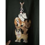 Y2K Decorated Originals M Sweatshirt Embroidered Stacker Dogs Metallic BOHO‎ Green Size M Photo 1