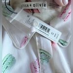 Alice + Olivia  Eli Flutter-Sleeve Silk Top
Sunday Macaroons, Size XS NWT Photo 8