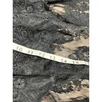 Black Lace Midi Skirt Lined Tiered Ruffle Hem Elastic Waist Size XS Photo 6