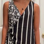 Bobeau NWT black & off white tank dressy top with knot tie Photo 0