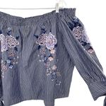 American Eagle Embroidered Floral Off Shoulder Boho Top Photo 9