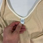 EUC VER Knit Maxi Dress Tank Style Beige Ribbed Drawstring Sides Slits XL Tan Photo 4