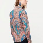 J.Crew Slim Perfect Shirt In Ratti Mediterranean Paisley Print Size 6 Photo 1