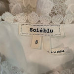 Soiéblu Soieblu Dress Womens Small Cream Deep V Neck Lace‎ Overlay Sleeveless Dress NEW Photo 2