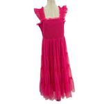 Baltic Born Emma Smocked Tulle Dress Ruffle Tiered Hot Pink Plus Size 1XL Photo 2