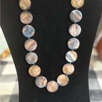Mother of Pearl Blue/ Brown Shell Necklace Photo 0