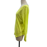 Lisa Todd Panel Player Long Sleeve‎ Top Neon Green Yellow Size Small Photo 4
