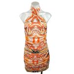 Princess Polly Viviana Orange Geometric Halter Neck Ruched Mini Bodycon Dress 6 Photo 5