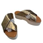 SARTO by Franco Sarto Dyanna Platform Slide Sandal in Gold Leather, Sz 9 White Photo 4